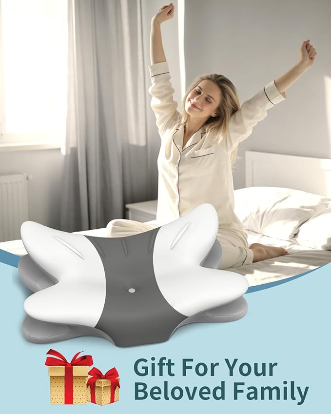 Cervical Neck Pillow for Pain Relief - Ergonomic Pillow Memory Foam Pillows for Sleeping, Cooling Orthopedic Neck Support Pillow, Contour Cervical Pillow Bed Pillow for Back Stomach Sleepers
