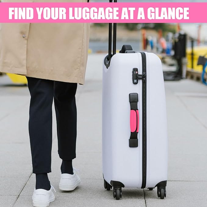 6 Pack Luggage Handle Wrap, Luggage Handle Wraps for Suitcase, Pink Luggage Tags, Suitcase Tags identifiers for Travel Accessories