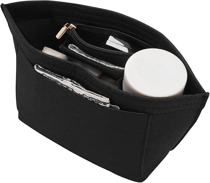 LOUKAYCCI Felt Purse Organizer Insert for Longchamp Le Pliage L Handbag Insert (Large, Black)