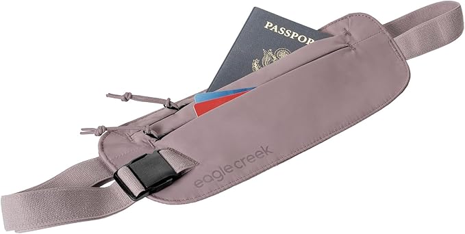 Eagle Creek Undercover RFID Money Belt – Slim Travel Waist Pouch with RFID Blocking – Secure Passport, Cards & Cash – Adjustable Strap – Lightweight & Discreet – Orchid