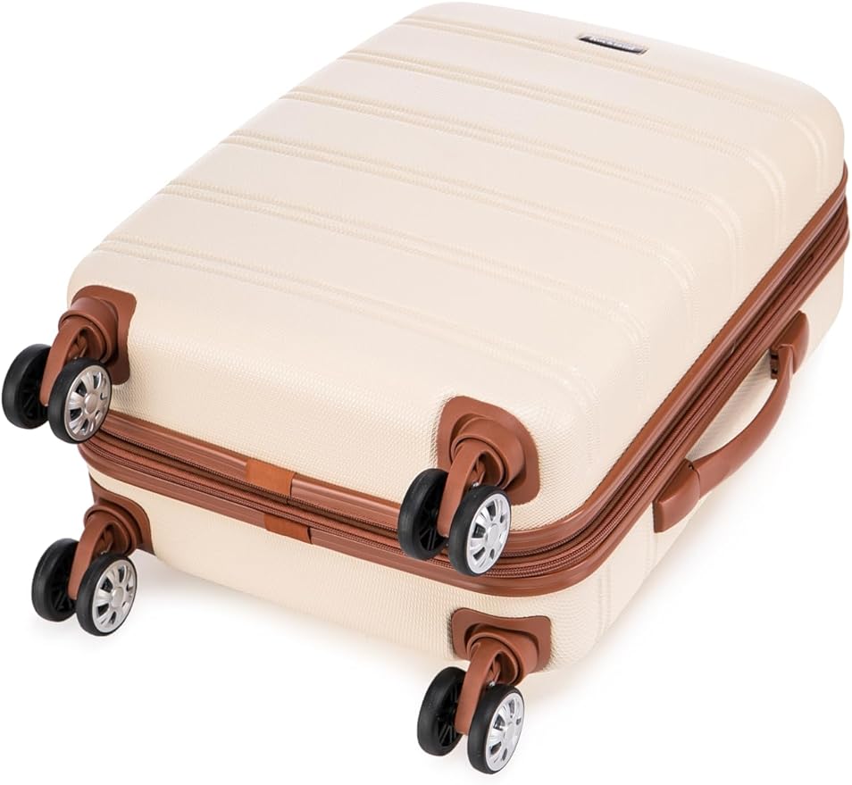 Rockland Melbourne Hardside Expandable Spinner Wheel Luggage Set, White, Carry-On 20-Inch and Tote 14-Inch