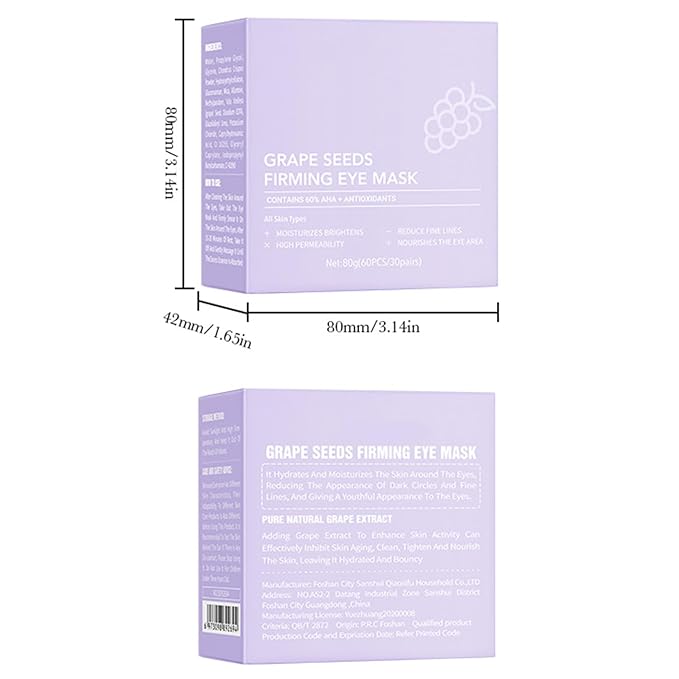 Eakroo Grape Eye Masks - 60 PCS Under Eye Patches for Puffy Eyes and Dark Circles Treatments - Hydrating Eye Mask Skincare, Eye Gel Pads for Eye, Reduce Wrinkles and Fine Lines, Improve Eye Skin