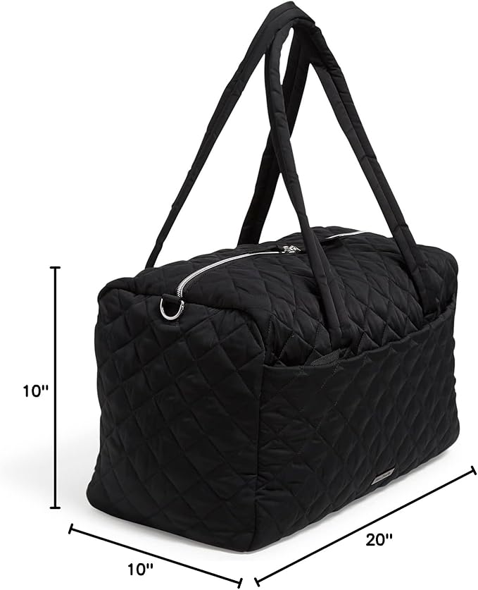 Vera Bradley Women's Performance Twill Medium Travel Duffle Bag, True Black, One Size