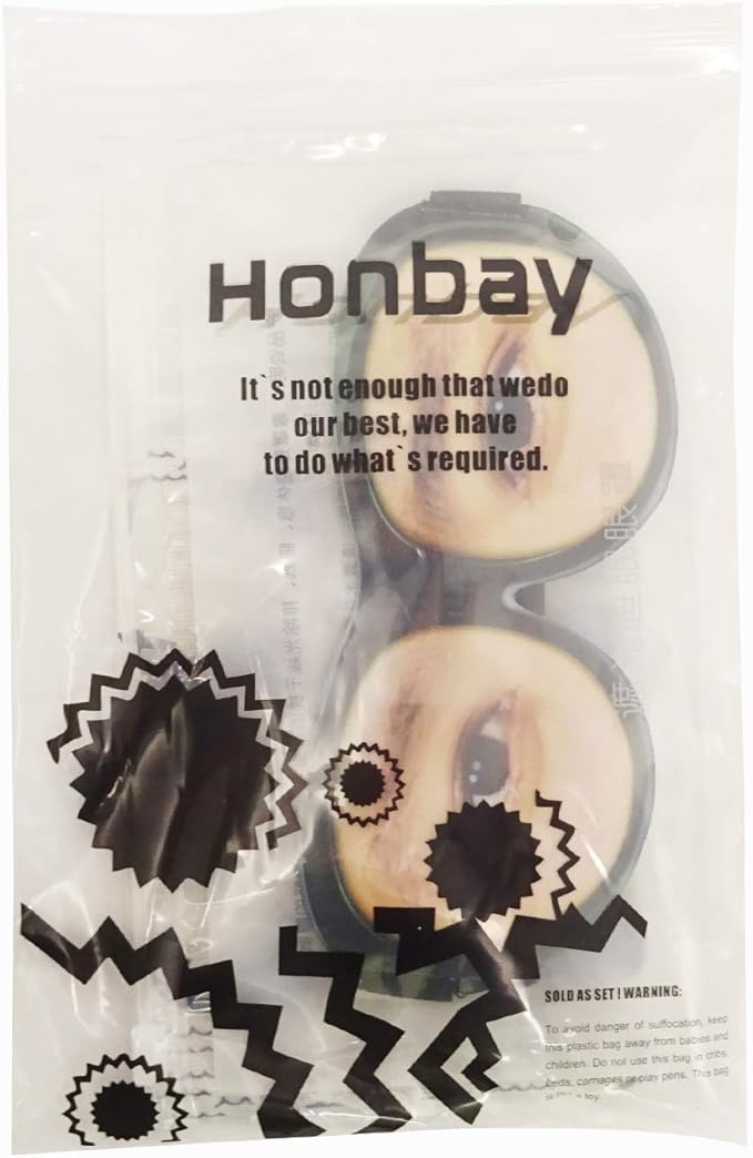 Honbay 3D Funny Eyeshade Soft Sleep Eye Mask with Adjustable Head Strap for Travel, Game, Party, Rest, Sleeping, etc (for Man)