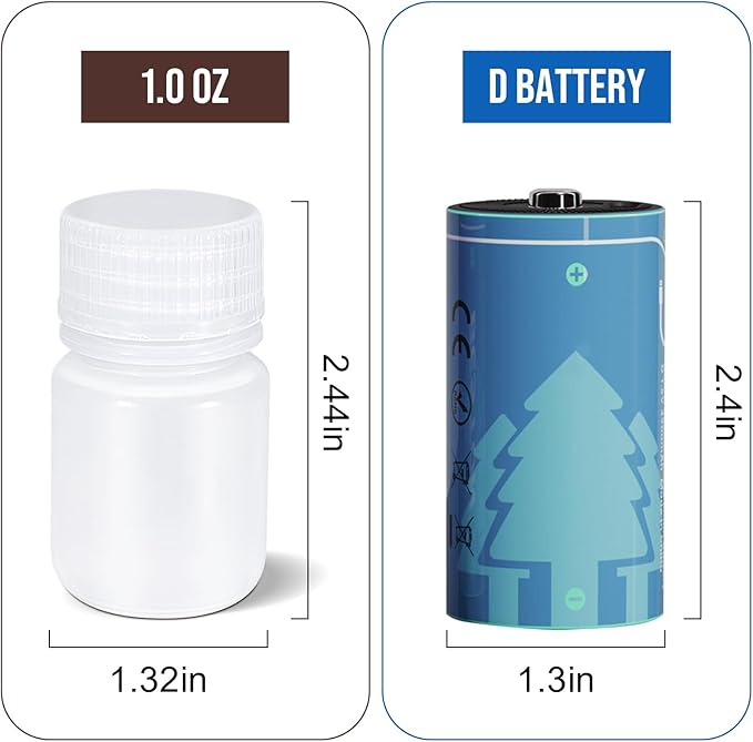 Small Pill Bottle, Empty Medicine Bottles with Screw Caps for Pills Capsules Vitamins, Food Grade Plastic Medicine Containers with Labels for Travel (Translucent&Brown, 1oz/30ml, 8 Pcs)