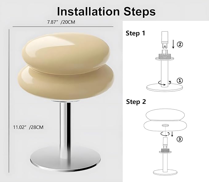 Glivpny Mushroom Table Lamp, Mid Century Modern Decor Lamp (Copper) | Cool Desk Lamps for Bedroom,Vintage Dimmable Bedside Small Cute Lamps, House Warming Gifts New Home Decor