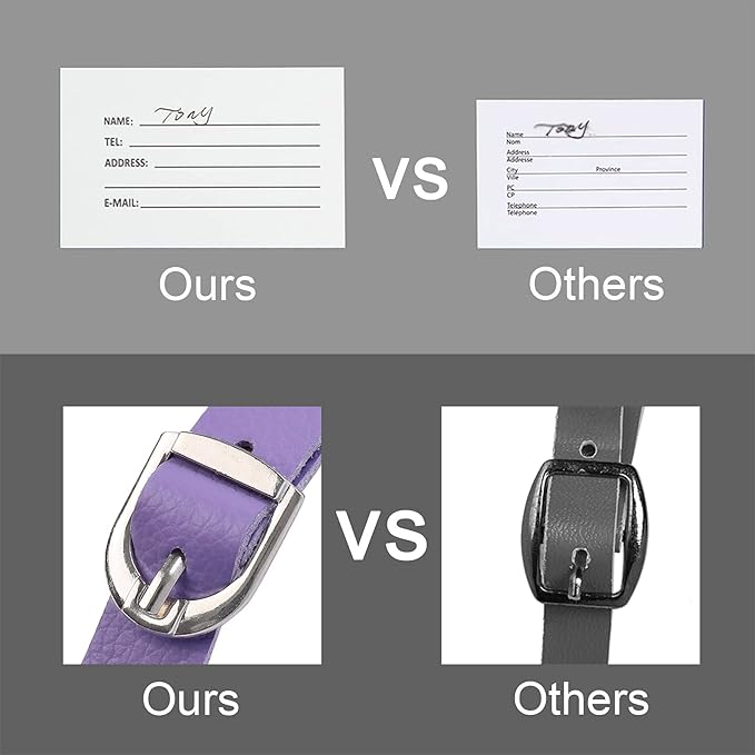 Vigorport Leather Personalized Luggage Tags Set of 4