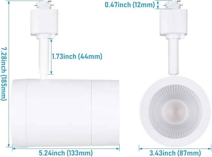 LEONLITE 8-Pack Retail Pro Series 17.5W LED H Track Lighting Heads, ETL, Commercial Dimmable H Track Light Heads for Store Shop Restaurants, CRI90 Track Lighting, 4000K, Matte White