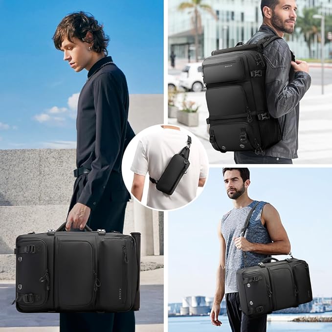 FUTURE AESTHEICS Travel backpack Carry-on Travel Backpack For Women Men Flight Approved Business Weekender Overnight Waterproof Daypack (Black)
