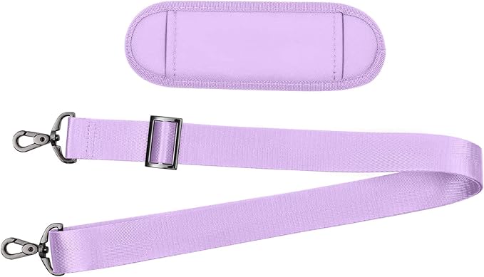 MOSISO 56 inch Shoulder Strap, Adjustable Thick Soft Universal Replacement Non-Slip Fit Padded with Metal Swivel Hooks for Laptop Shoulder Bag/Laptop Messenger Bag/Crossbody Bag, Purple