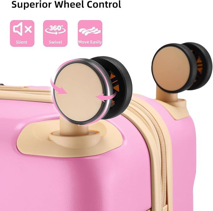 LARVENDER Carry On Luggage 22x14x9 Airline Approved with Spinner Wheels, Expandable 20 Inch Luggage with TSA Lock, Hard Shell Carry On Suitcases for Women Men, Berry