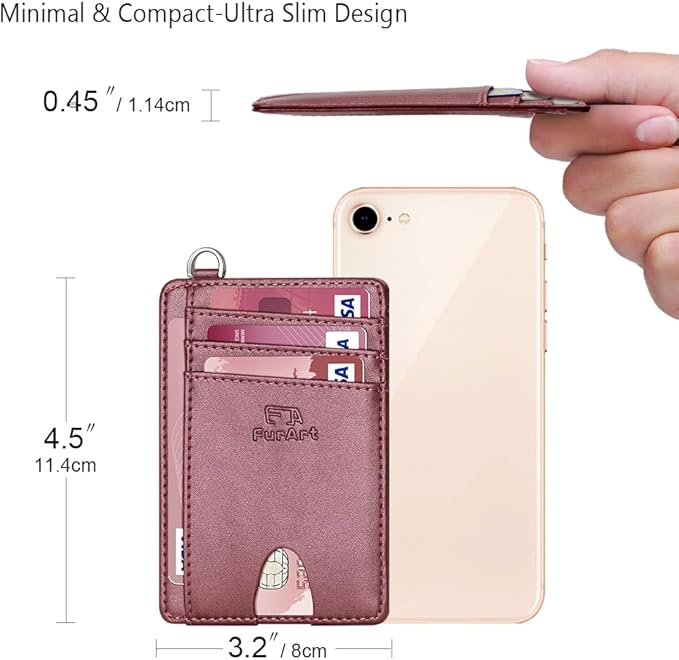 FurArt Slim Minimalist Wallet, Front Pocket Wallets, RFID Blocking, Credit Card Holder for Men