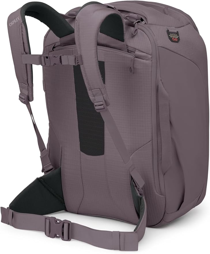 Osprey Sojourn Porter 46L Travel Backpack - Carry-On Compliant Luggage with StraightJacket Compression and Padded Laptop Sleeve - Durable Pack for International or Urban Travel, Graphite Purple
