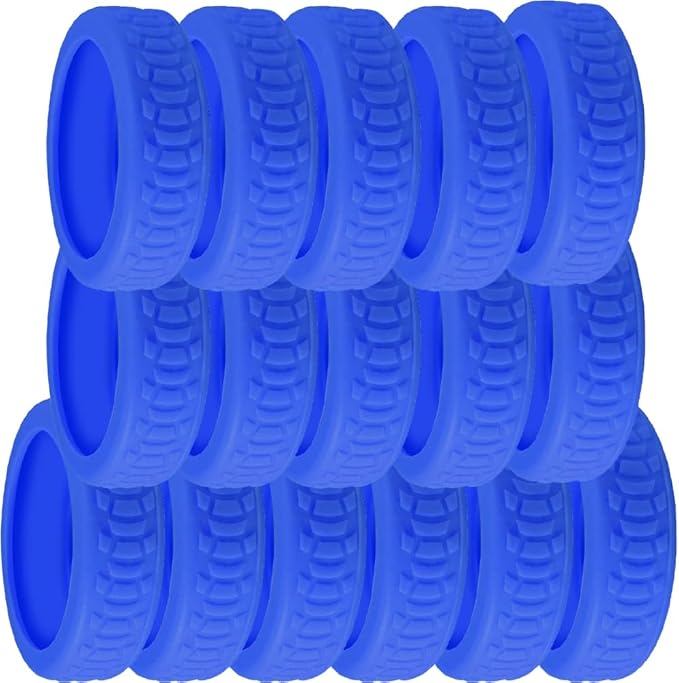 16 Pcs Luggage Wheel Covers Silicone Luggage Wheel Protector Suitcase Wheel Covers for Luggage Wheels Replacement Office Chair Caster (CC_DKBLU)