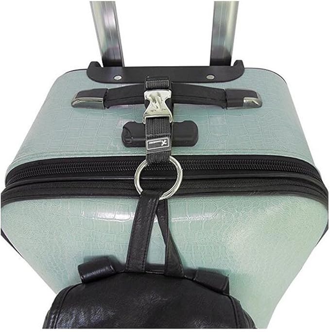 Add-A-Bag Luggage Strap Jacket Gripper, Luggage Straps Baggage Suitcase Belts Travel Accessories - Make Your Hands Free, Easy to Carry Your Extra Bags, Rose Red