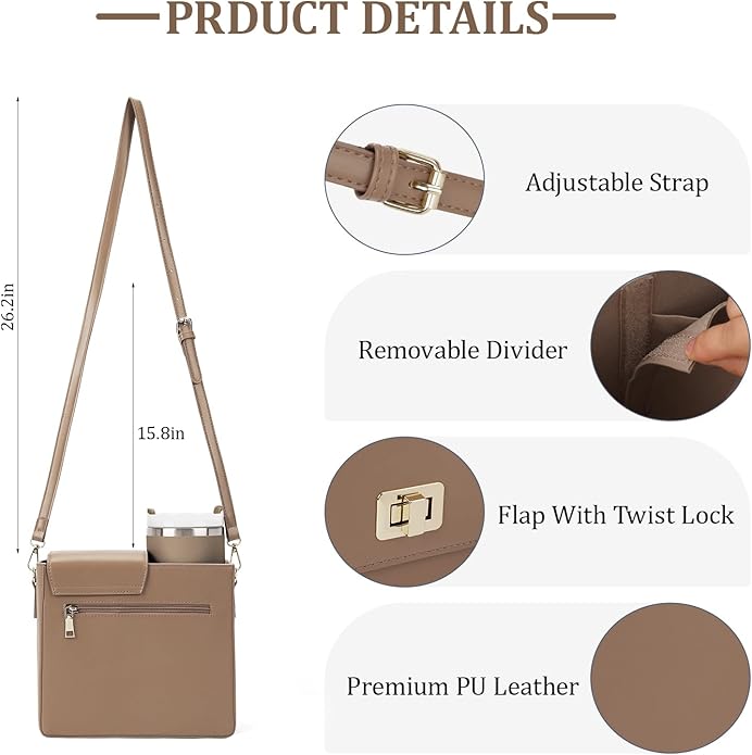 Stanley Purse Cup Holder Bag- Outdoor Portable Crossbody Bag for Stanley Cup Tumbler Purse