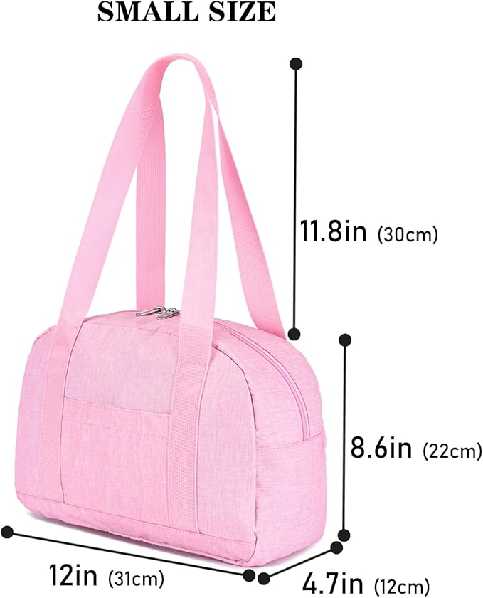 Mini Gym Bag for Women Girls, 12 inch Small Gym Tote, Lightweight Small Carry On Duffle Bag for Travel Sports