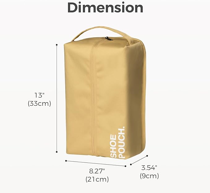 pack all Stylish Shoe Bag for Travel, Water-Resistant Shoe Pouch for Gym, Smell-Proof Soccer Cleats Bag for Sport (Dark Yellow)