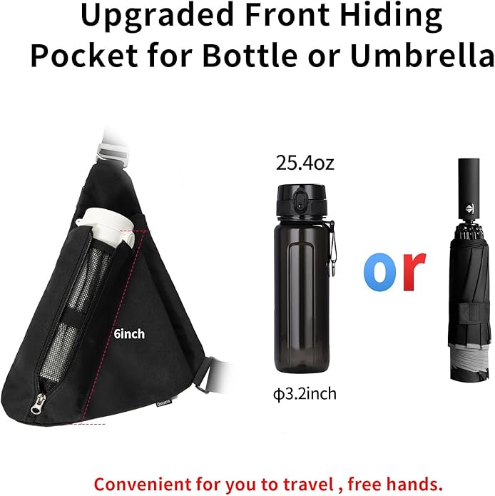 OSOCE Crossbody Sling Bag, Water-Resistant Anti Theft Chest Pack, Minimalist Commuter Daypack for Travel Hiking Work