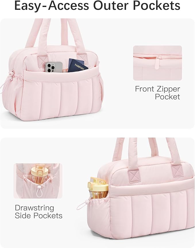 oscaurt Gym Bag for Women Lightweight Duffle Bag for Travel with Toiletry Pouch Water Resistant Carry On Weekender Overnight Duffel