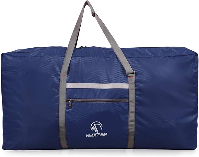 REDCAMP Foldable Extra Large Duffle Bag 100L/31 Inch, Lightweight Travel Duffel Bag with Adjustable Strap for Men Women,Dark Blue