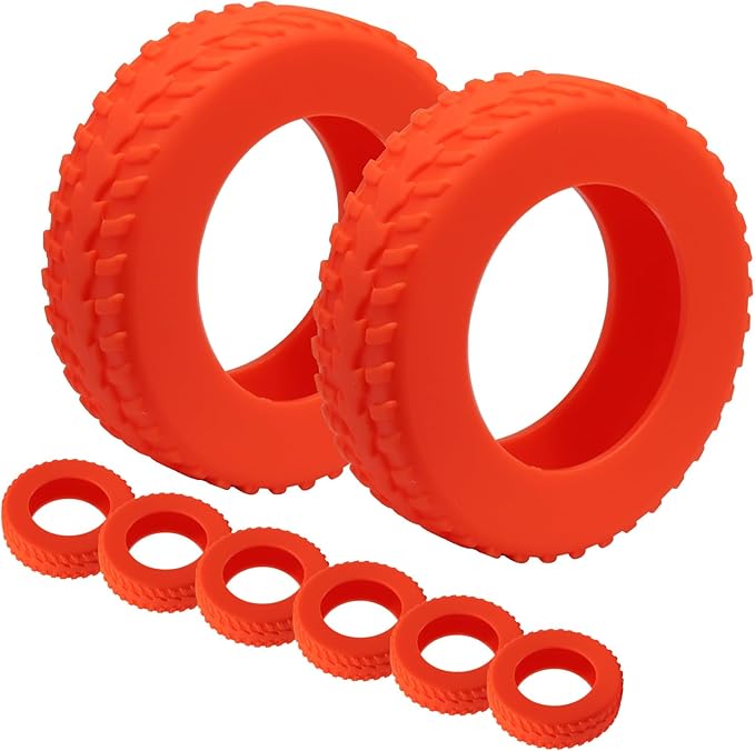 Hordion 8PCS Luggage Wheel Covers, Silicone Wheel Protector Covers Anti Scratch Noise Reduction Carry On/Travel Suitcase Wheel Protector for Luggage Suitcases Office Chair Caster Wheels, Red