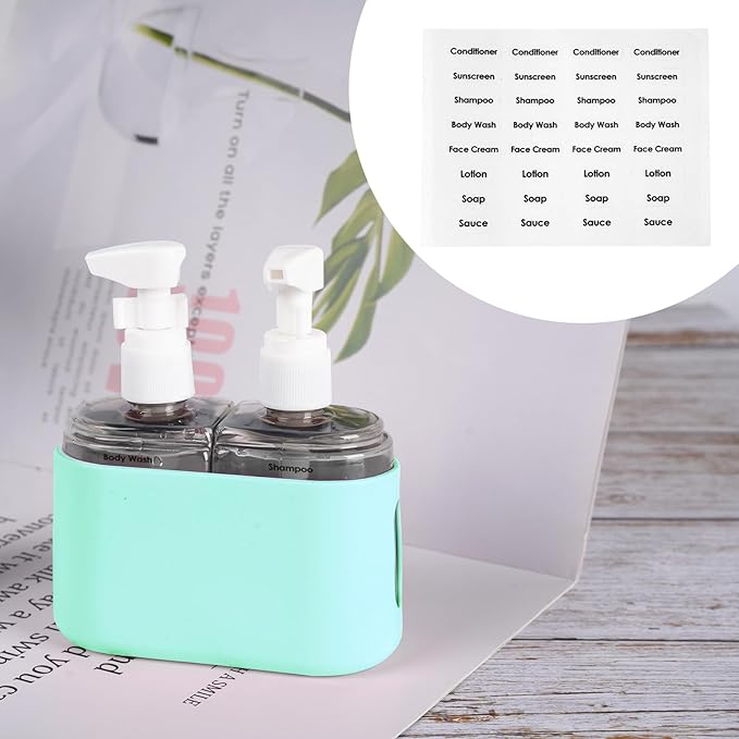 Yamadura Travel Bottles for Toiletries, TSA Approved, 2 Pack Refillable Pump Bottles, Green