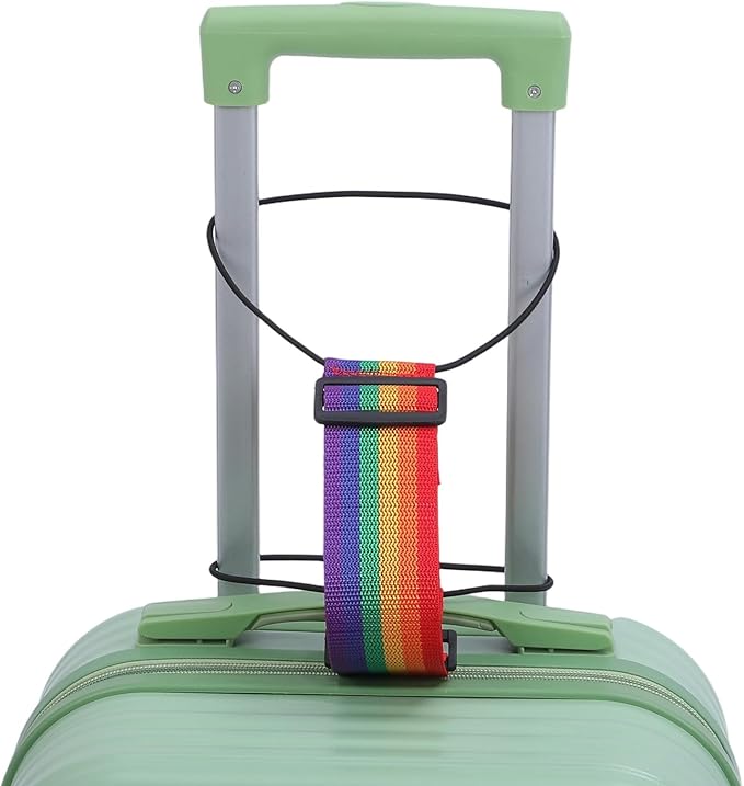 2 Pcs Elastic Suitcase Belt, Luggage Straps,Adjustable Travel Carry Strap, Add a Bag Bungees, Elastic Wrap Belts, Travel Accessories for Bag to Suitcase Handle (Multicolor)