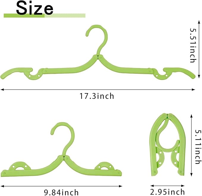 12Pcs Travel Hangers Foldable Portable Plastic Hangers Folding Clothes Hangers Space Saving Clothes Hangers for Business Trip Travel