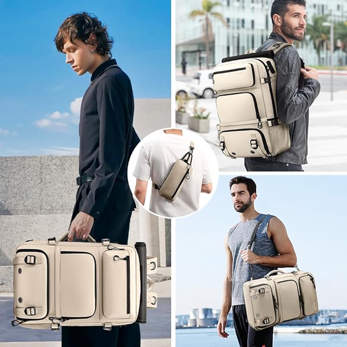 FUTURE AESTHEICS Travel backpack Carry-on Travel Backpack For Women Men Flight Approved Business Weekender Overnight Waterproof Daypack (off-white)