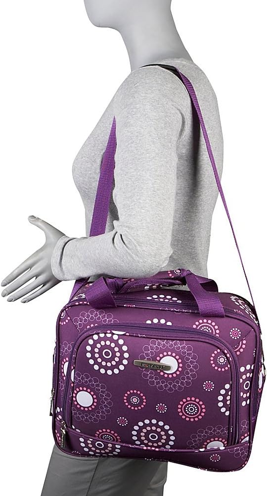 Rockland Impulse 4-Piece Softside Upright Luggage Set,Telescoping Handles, Pucci, (14/19/24/28)