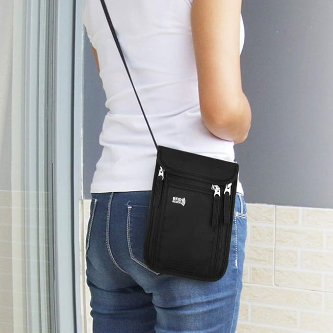 Travel Pouch Neck Wallet Family Passport Holder Organizer Case with RFID Blocking | RFID Blocking