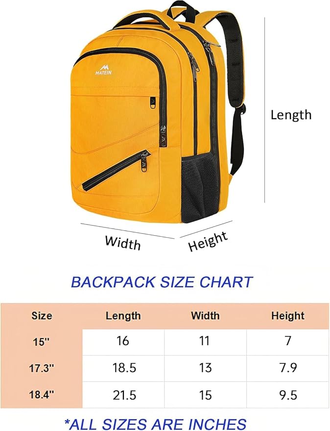 MATEIN 18.4 Inch TSA Approved Backpack, Extra Large 50 L Outdoor Carryon Backpack with Seperated Laptop Compartment, Work Travel Daypack with Front Pocket, Creative Gifts for Men Women