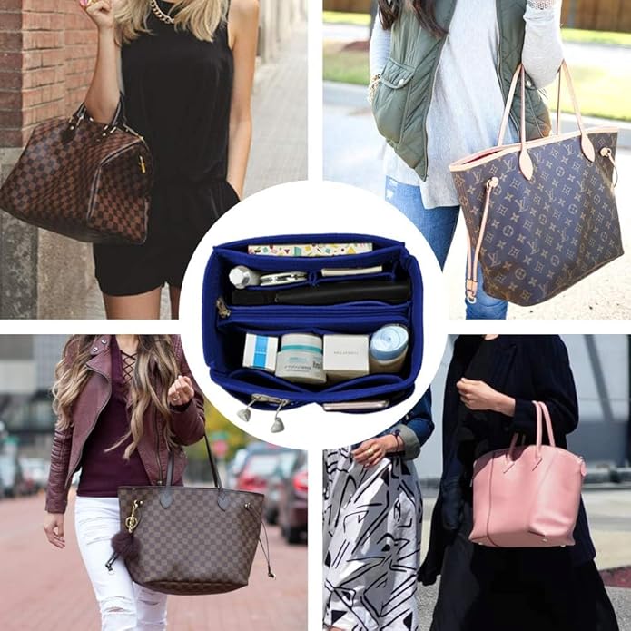OMYSTYLE Purse Organizer Insert, Felt Tote Bag Organizer Insert with 5 Sizes, Handbag Dividers for Inside Purse, Compatible with Longchamp, Neverful, Speedy and More