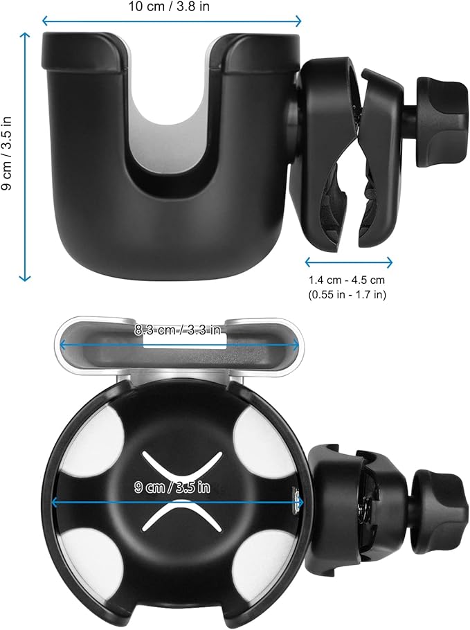 Accmor Stroller Cup Holder with Phone Holder, Bike Cup Holder, Universal Cup Holder for Uppababy Nuna Doona Strollers, 2-in-1 Cup Phone Holder for Stroller Bike Wheelchair Walker Accessory