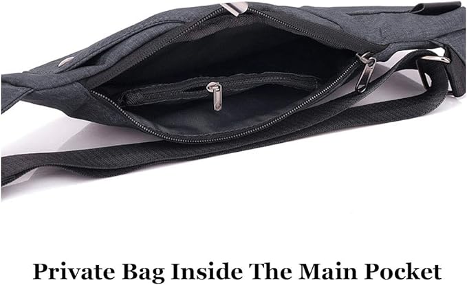 Anti-Theft Sling Bag for Women and Men, Lightweight Crossbody Bag with Hidden Pocket for Travel Hiking Casual Daily