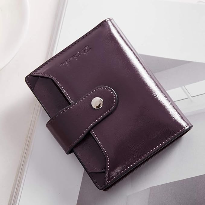 BOSTANTEN Women Leather Wallet RFID Blocking Small Bifold Zipper Pocket Wallet Card Case Purse with ID Window