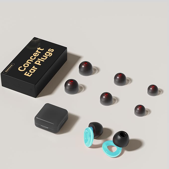 High Fidelity Concert Ear Plugs - 21dB Noise Reduction Music Earplugs for Musicians, Festivals & DJs - Reusable Silicone Hearing Protection with Portable Travel Case,Blue