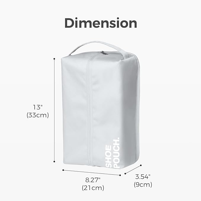 pack all Stylish Shoe Bag for Travel, Water-Resistant Shoe Pouch for Gym, Smell-Proof Soccer Cleats Bag for Sport (Light Grey)