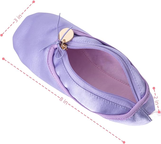 Ballet Dance Shoe Makeup Bag For Little Girls, Ballerina Slipper Makeup Pouch Bag, Ballet Pointe Shoes Gifts (Purple)