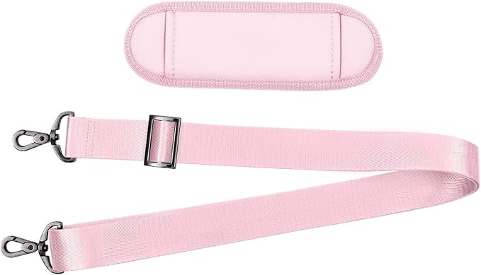 MOSISO 56 inch Shoulder Strap, Adjustable Thick Soft Universal Replacement Non-Slip Fit Padded with Metal Swivel Hooks for Laptop Shoulder Bag/Laptop Messenger Bag/Crossbody Bag, Rose Quartz