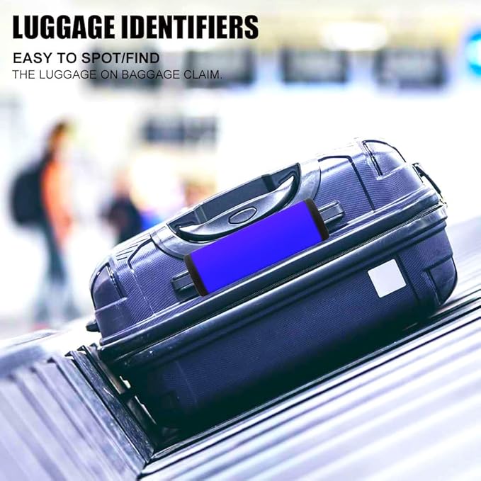 Luggage Handle Wrap 6 Pack-Neoprene Luggage Handle Wraps for Suitcase/Beach Bag/Backpacks Bright Suitcase Identifiers Travel Accessories for Airplane (Blue)