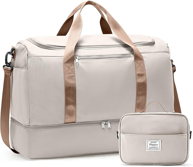 Extra Large Travel Duffle Bag with Shoe Compartment & Toiletry Bag, XL Weekender Bags for Women, Carry On Overnight Bags for Gym Sports, Water-Resistant Hospital Bag for Labor and Delivery