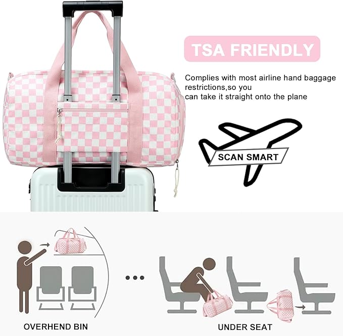BLUBOON Duffle Bag Girls Kids Cute Gym Bag with Shoes Compartment & Wet Separation Waterproof Sports Overnight Travel Bag