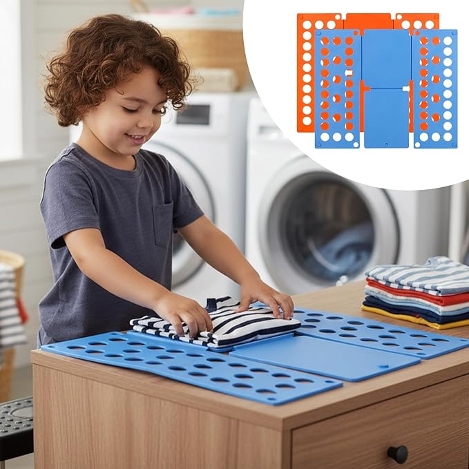 Shirt Folding Board,Small Size Clothes Folder Board Foldable Tool for Easy and Fast Folding (Blue)