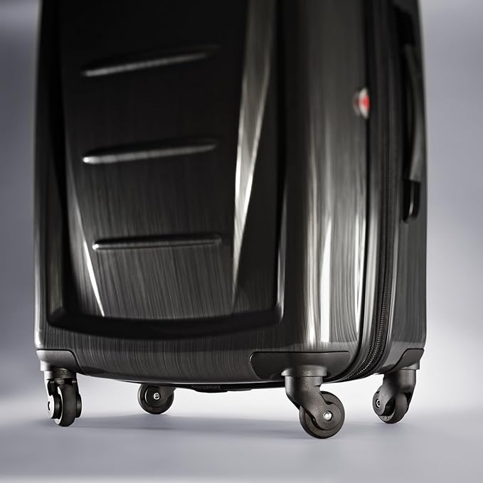 Samsonite Winfield 2 Hardside Expandable Luggage with Spinner Wheels, Charcoal, Checked-Medium 24-Inch