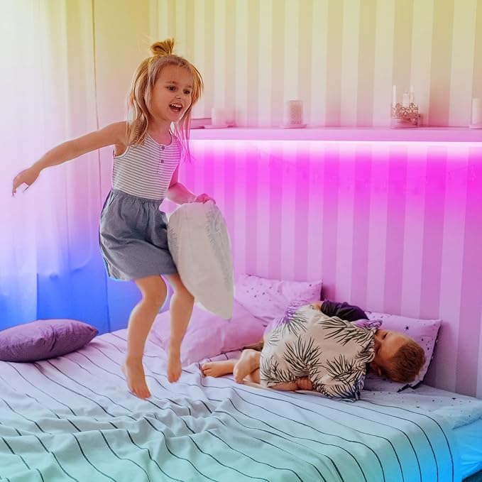200FT LED Strip Lights for Bedroom RGB Color Changing | Ultra Long Lights, Music Sync, Smart App Control, Remote, Party & Home Decor