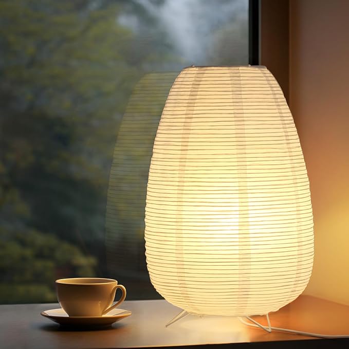 Small Rice Paper Lamp, Japanese Lamp Lantern Table Lamp, Paper Table Lamp, Lantern Lamps for Desk Bedrooms Bedside Night Light (Tower)