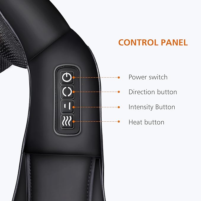 Snailax Neck Massager with Heat, Shiatsu Neck Back Massager for Pain Relief Deep Tissue, Knead Shoulder Massager Pillow for Back, Leg Muscle, Gifts for Dad