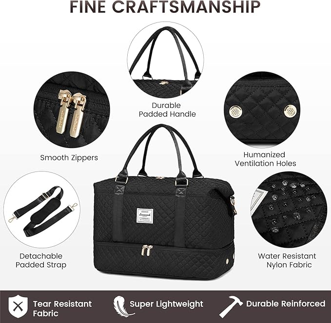 LOVEVOOK Travel Duffle Bag,Weekender Bags for Women with Shoe Compartment,Carry on Overnight Bag with Toiletry Bag,Gym Duffel Bag with Wet Pocket, Hospital Bags for Labor and Delivery